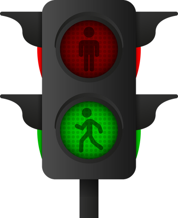 3d realistic pedestrian traffic light on white background. V