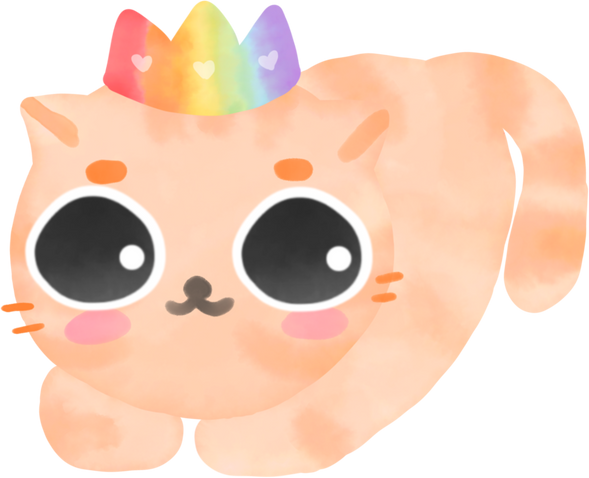 Cat with Rainbow Crown