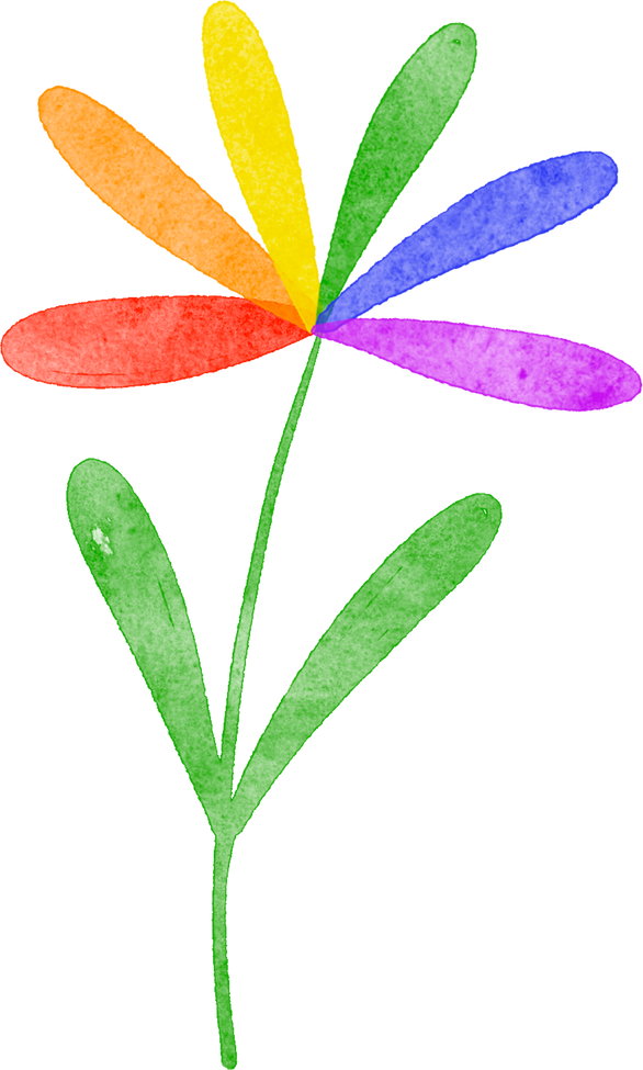 Watercolor Flower with LGBT Colors