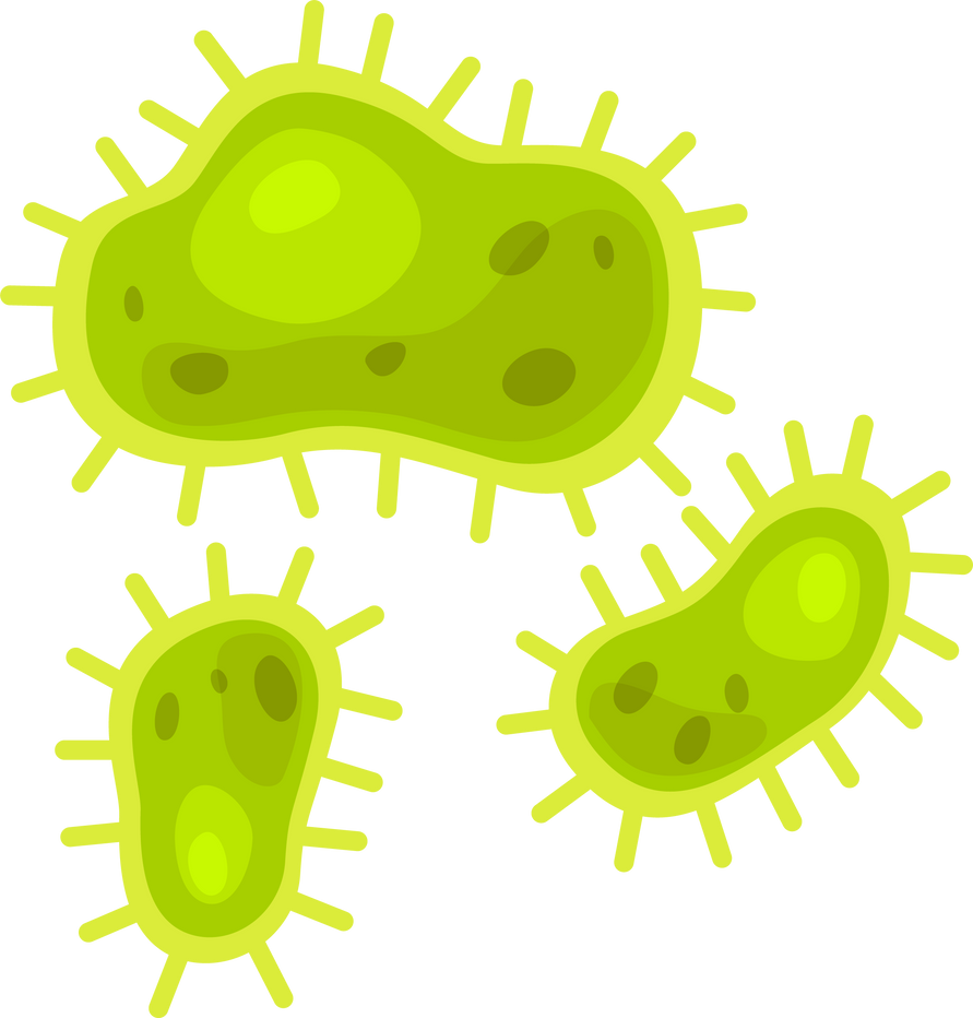 Cartoon germ. Disease molecule. Infection pathogen cell