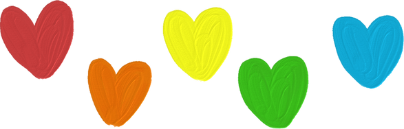 Cute Painterly Pride LGBT Hearts