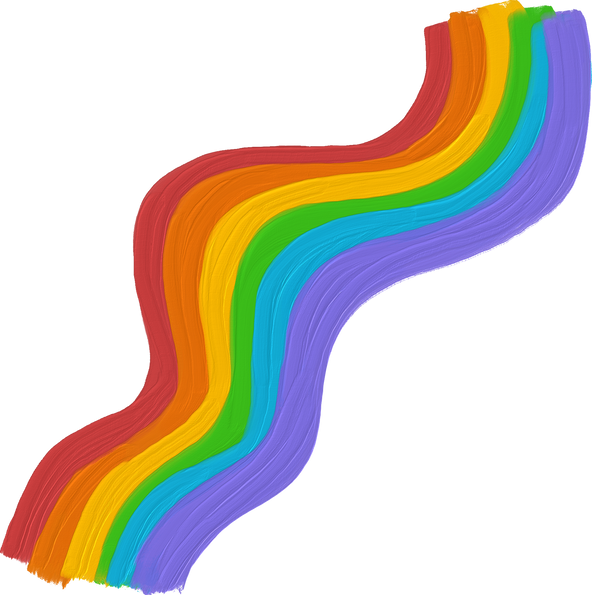 Cute Painterly Pride LGBT Rainbow Wave