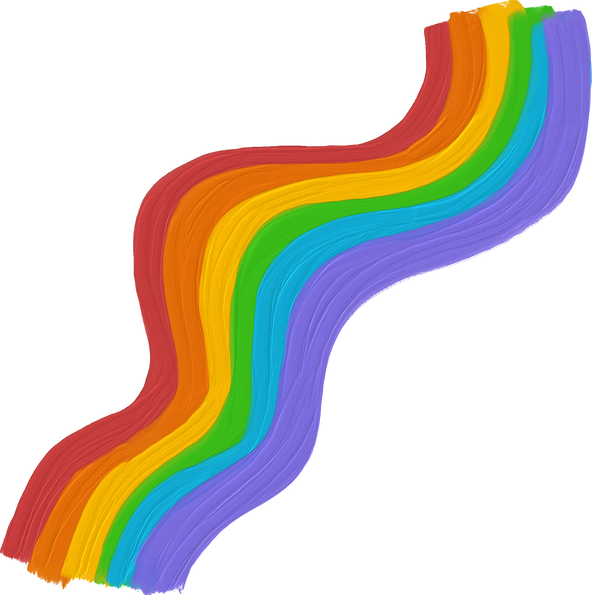 Cute Painterly Pride LGBT Rainbow Wave