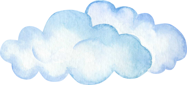 Cloud Blue Watercolor Illustration